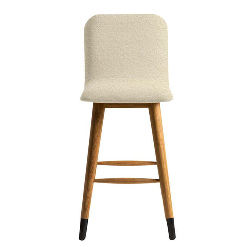 American White Oak Yellow Mistral Bar Stool with Copper Legs